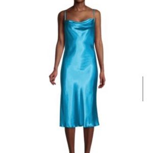NWT Bebe Solid Satin Bias Camisole L Turquoise